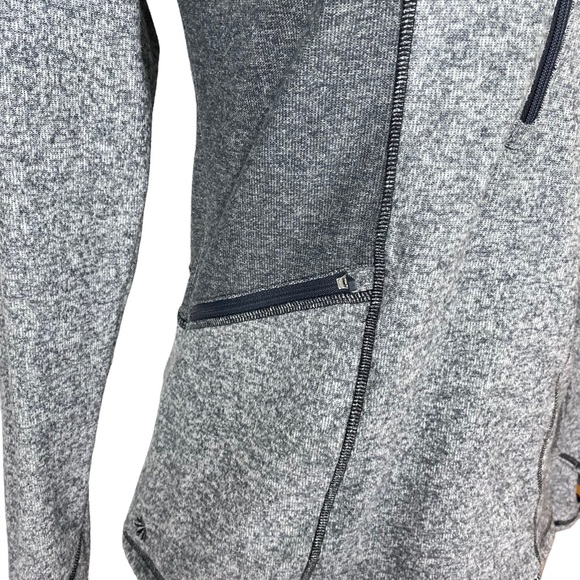 Athleta Pull Over Half Zip Womens Size S Olompali Gray Thumbholes Heathered Top - Picture 5 of 14